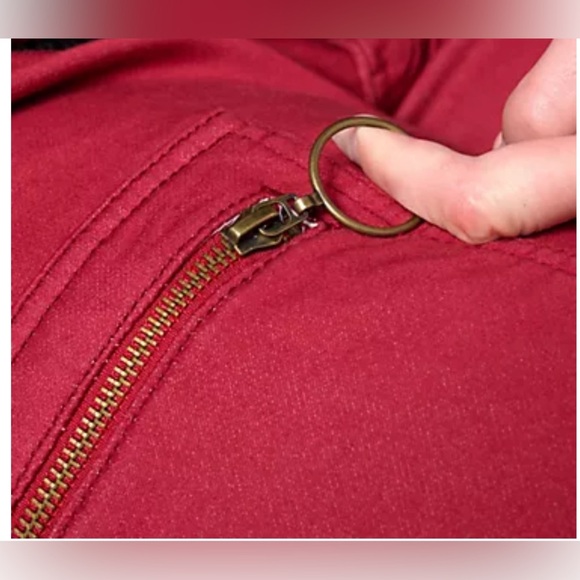 Denim&Co Adaptive Comfy Knit Patch Pocket Wheelchair Jean Rhubarb Color Size 3X - Picture 3 of 7